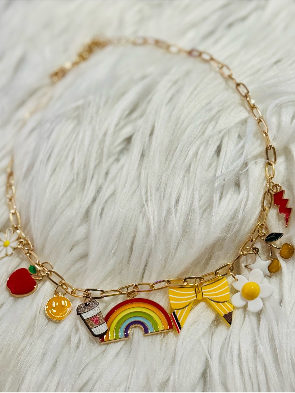 Colorful Teacher Charm Necklace